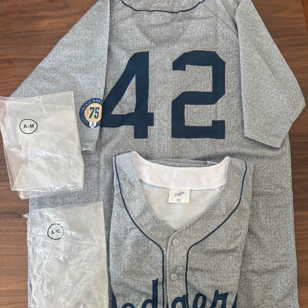 Bundle! 
Jackie Robinson Gray Dodgers Baseball Jersey - Picture 3 of 4